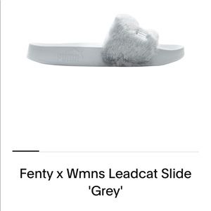 PumaXFenty spacegrey fur slides